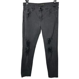 Joe's Jeans Boyfriend Slim Dark Gray Distressed Cotton Denim Jeans Women's 30